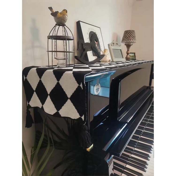Piano cover universal dust-proof dày che khăn vải cổ điển hiện đại tối giản nửa che phủ pháp high-end nord