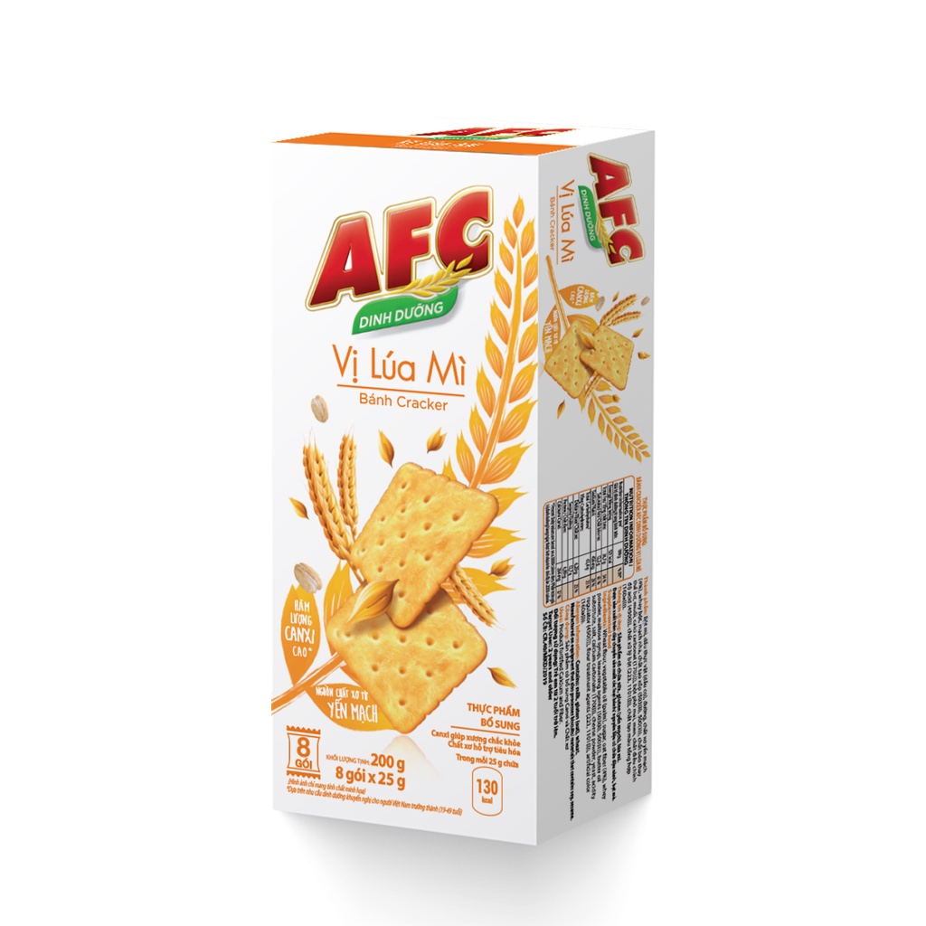 Bánh quy dinh dưỡng AFC vị lúa mì, combo 2 hộp x 172g