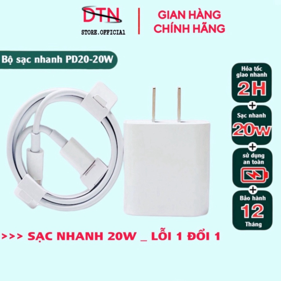 Bộ Sạc Nhanh PD 20W DTN USB-C To,Cáp Sạc Nhanh PD 20W0