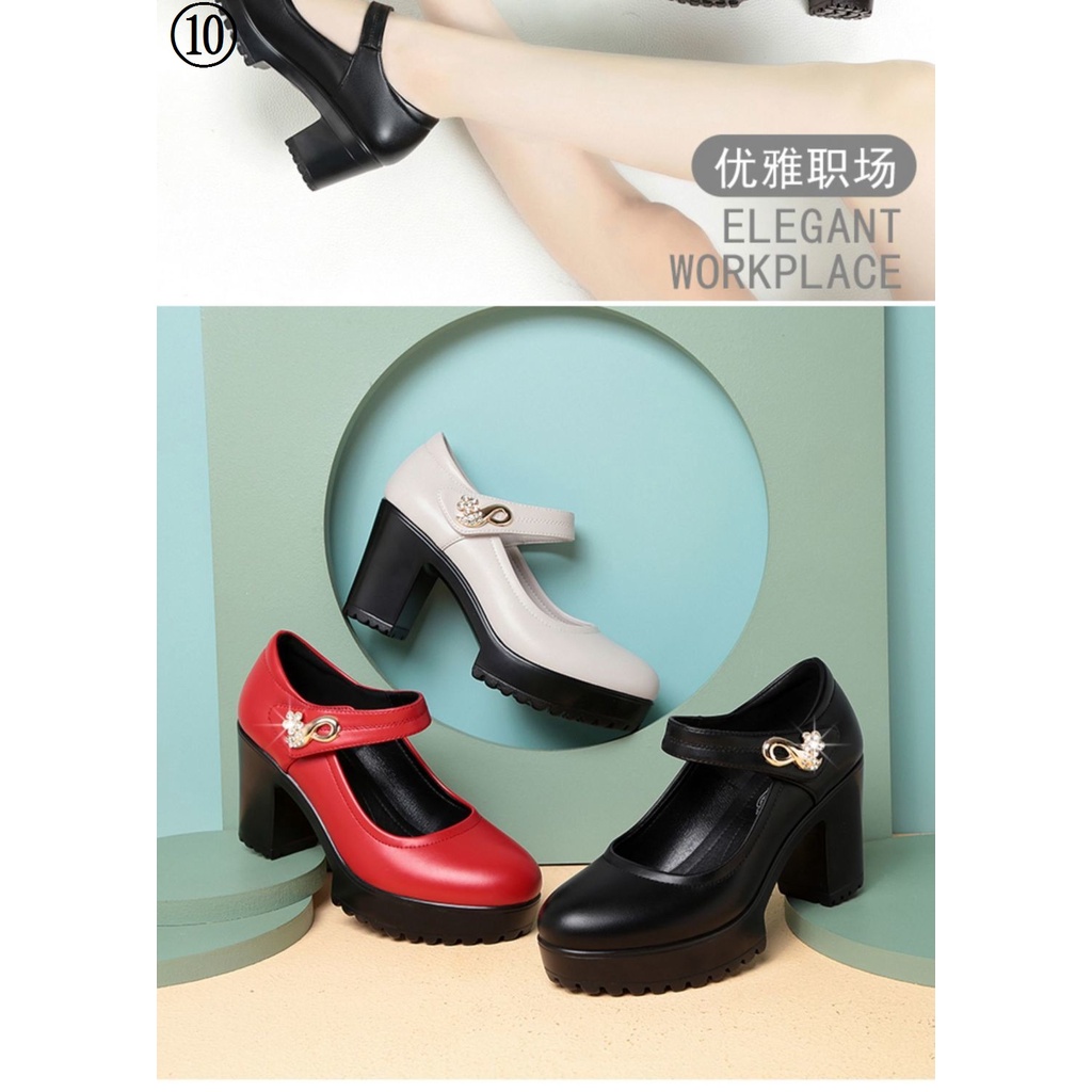Giày khiêu vũ làm việc sườn xám mô hình nền tảng catwalk giày phụ nữ giày cao gót dày-chốt nền tảng dày gót khóa giày