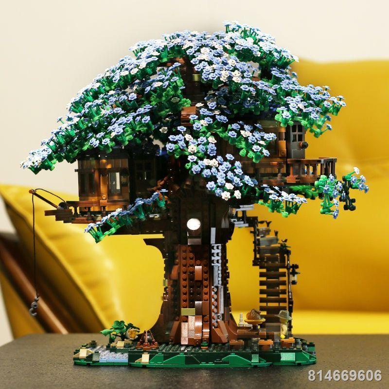Tương thích với Lego Hoa Anh Đào Cầu Vồng Bốn Mùa Ngôi Nhà Trên Cây Người Lớn Khó Khăn Biệt Thự Cô Gái Đồ Chơi Sáng Tạo