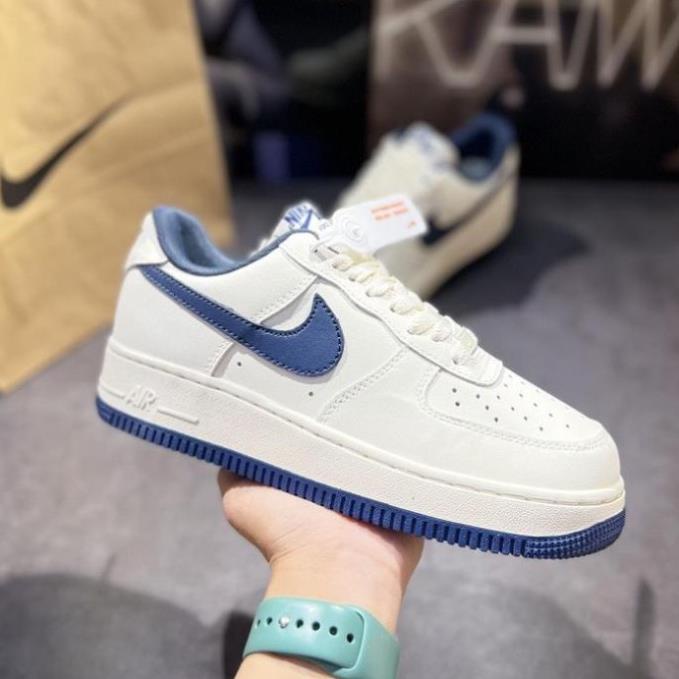 Giày Thể Thao Air Force 1 xanh than , Giày AF1 trắng sữa viền xanh navy Hàng Đẹp hót nhất 2023