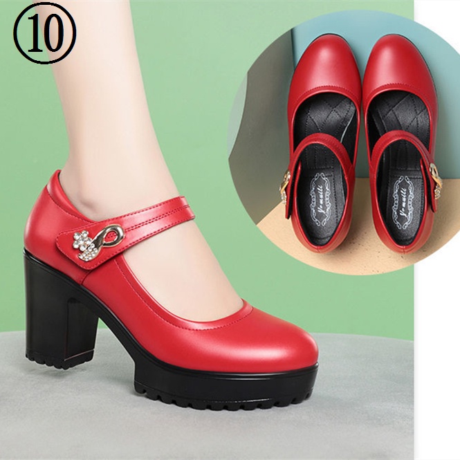 Giày khiêu vũ làm việc sườn xám mô hình nền tảng catwalk giày phụ nữ giày cao gót dày-chốt nền tảng dày gót khóa giày