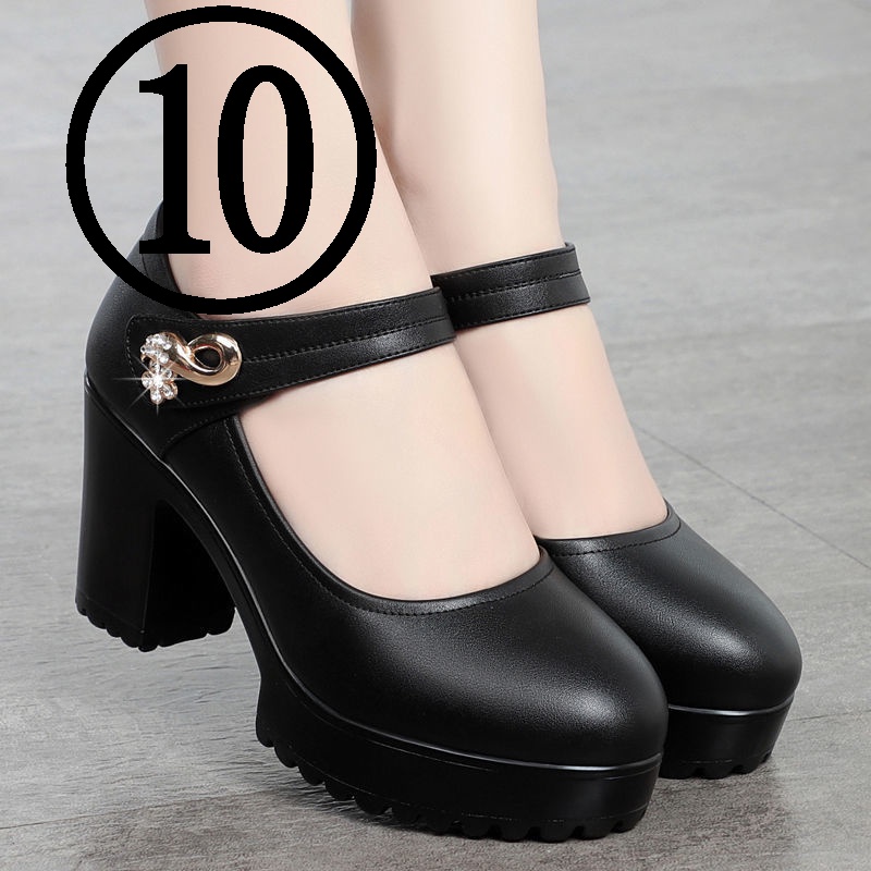 Giày khiêu vũ làm việc sườn xám mô hình nền tảng catwalk giày phụ nữ giày cao gót dày-chốt nền tảng dày gót khóa giày