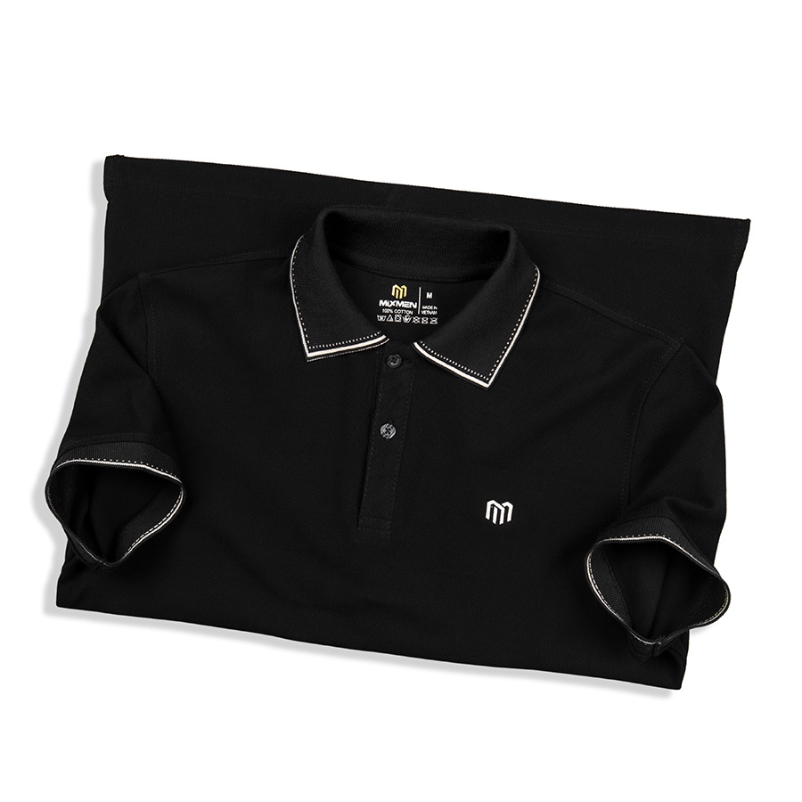 Áo Polo Mathew M-704 Nam MIXMEN Cổ Bẻ, Vải Cotton Cá Sấu Mắt Lục Giác, Kiểu Áo Trơn Logo Thêu Cao Cấp