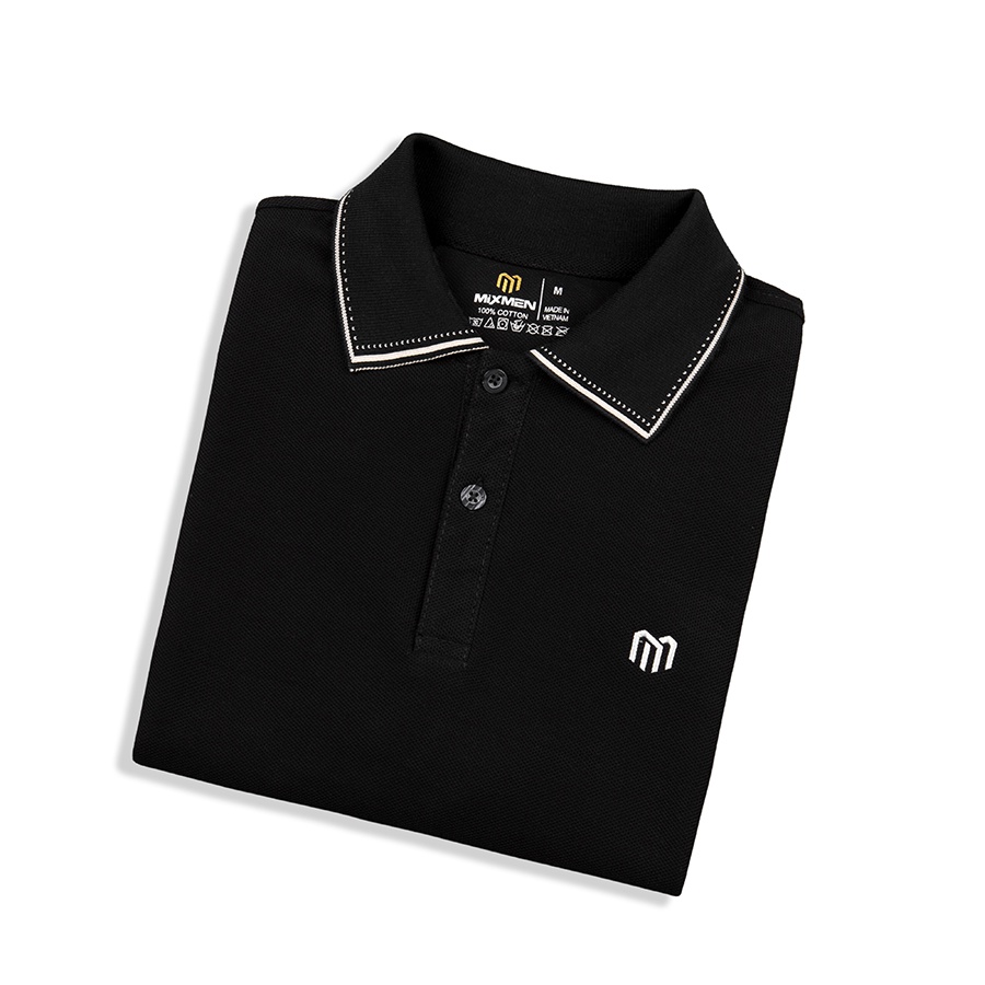 Áo Polo Mathew M-704 Nam MIXMEN Cổ Bẻ, Vải Cotton Cá Sấu Mắt Lục Giác, Kiểu Áo Trơn Logo Thêu Cao Cấp