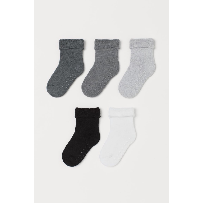 Set 5 đôi tất xám chống trượt 0857215001 HM H&M_authentic JP