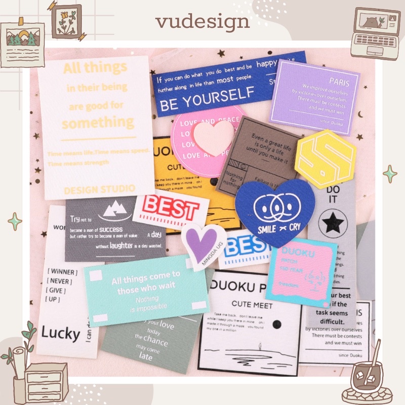Sticker Dán Vải, Sticker Ủi Thêu Quần Áo, Balo, Túi, Mũ, Miếng Vá Ủi Có Sẵn Keo Dán Vudesign