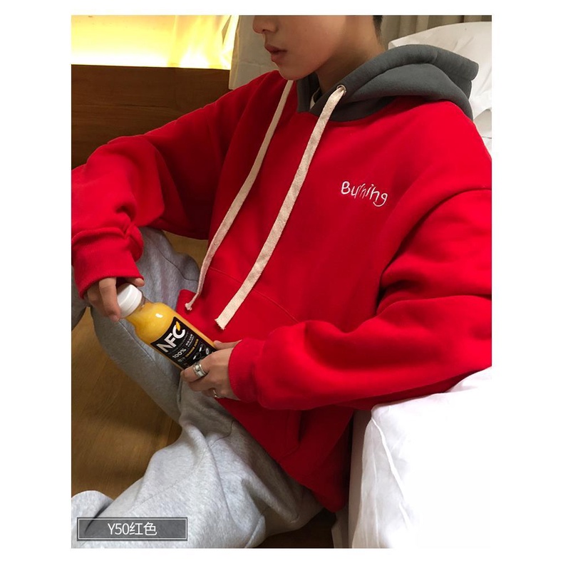 Áo len ấm áp lót lông cừu dày dặn áo khoác nam có mũ trùm đầu hoodie ready stock  áo khoác nam có mũ phong cách mới phiên bản hàn quốc hợp thời trang