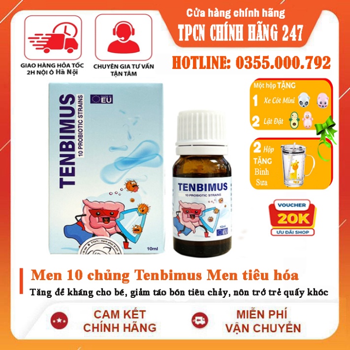Men 10 chủng Tenbimus, Tăng đề kháng cho bé, giảm táo bón tiêu chảy, nôn trớ trẻ quấy khóc