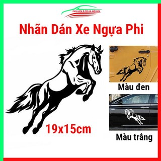 Sticker hình ngựa phi dũng mãnh dán trang trí thân xe ô tô