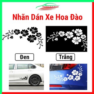 Sticker nhãn dán trang trí xe ô tô hình hoa đào mùa xuân