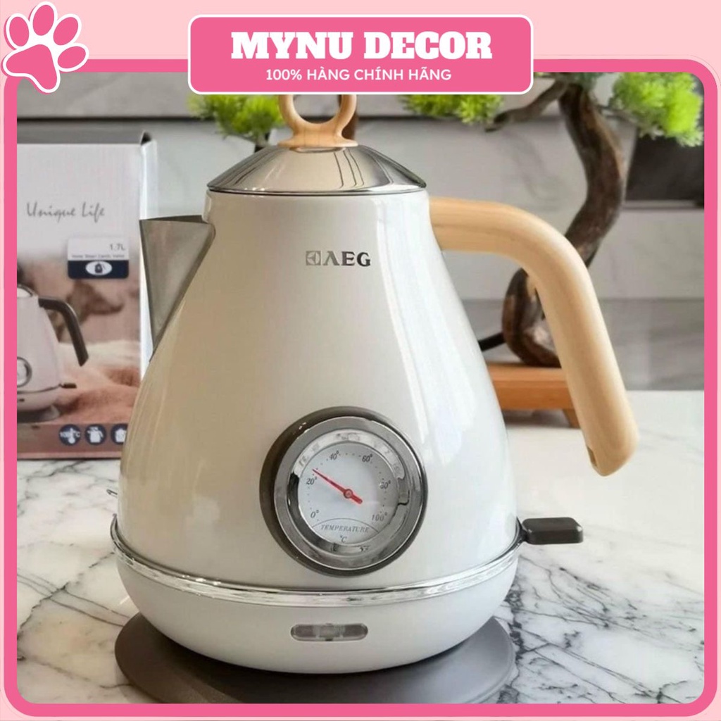 Ấm Đun Nước Siêu Tốc AEG Phong Cách Retro Cao Cấp Có Hiển Thị Nhiêt Độ