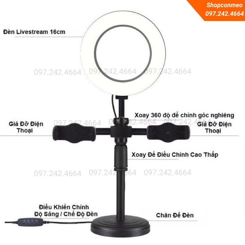 Đèn Livestream Size 26cm, 30cm Để Bàn, Make Up Trang Điểm, Chụp Ảnh Sản Phẩm, Bán Hàng Online,