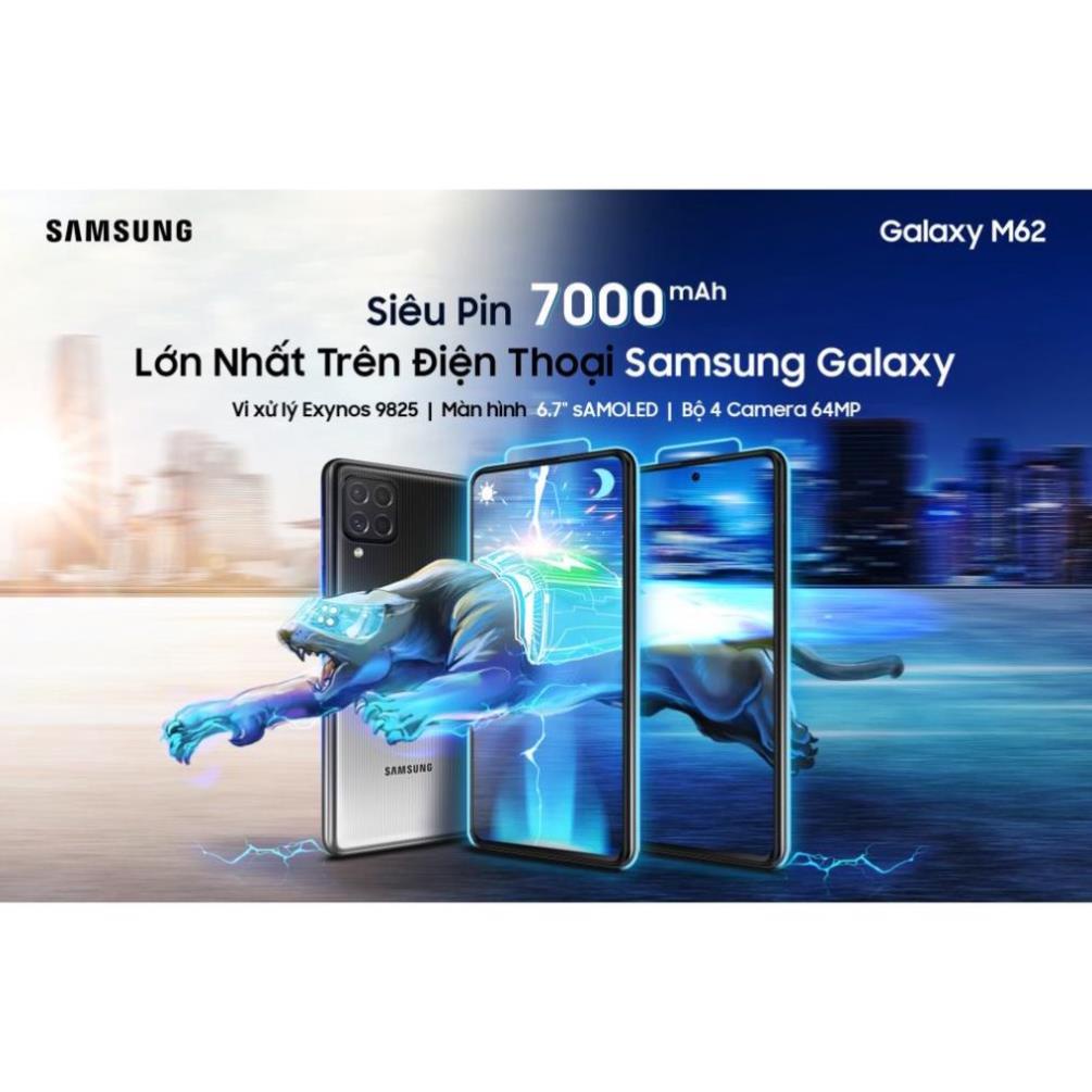 Điện thoại Samsung Galaxy M62  Pin trâu 7000mAh Chính hãng SSVN Fullbox nguyên seal- Bảo Hành 12 tháng