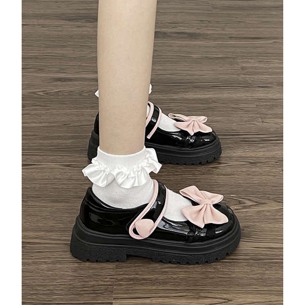 Giày Da Nhỏ Phong Cách Nhật Bản Lolita Nơ Dễ Thương