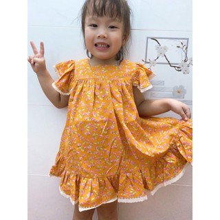 Đầm babydoll tay cánh tiên vền ren (ảnh chụp thật )