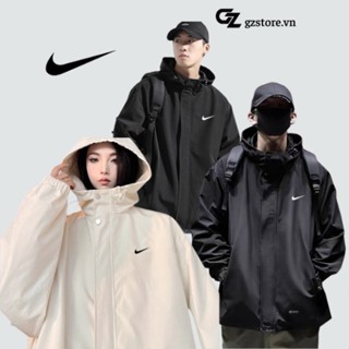 Áo khoác dù Nike chính hãng đôi nam nữ có mũ rộng chất dù 2 lớp cao cấp chuẩn form unisex