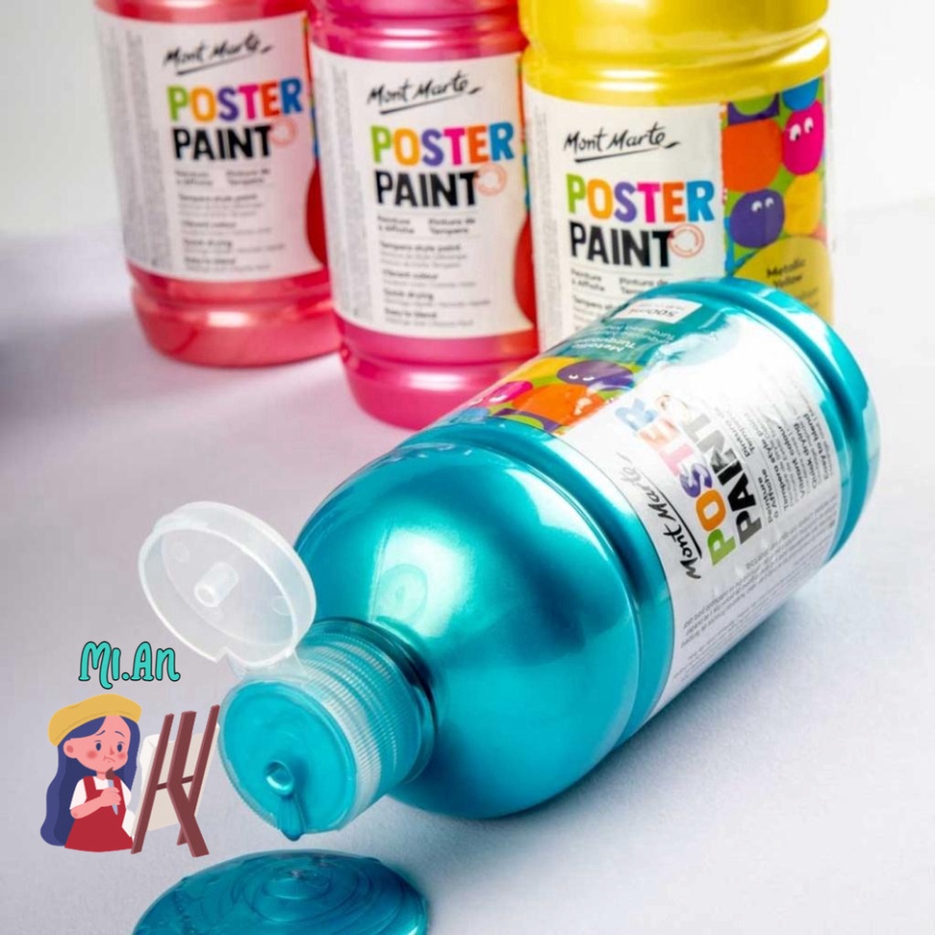 Màu Poster Paint Mont Marte 500ml ( Metallic Poster , Fluoro Poster )