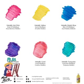 Màu Poster Paint Mont Marte 500ml ( Metallic Poster , Fluoro Poster )