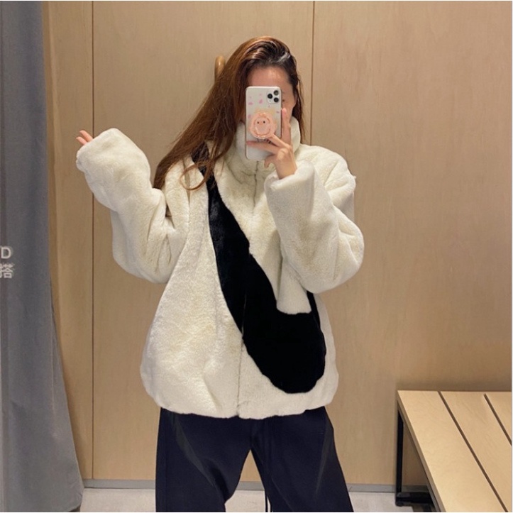 Áo khoác lông cừu logo NIKE sành điệu, áo khoác bông nam nữ Ulzzang Unisex vải lông ấm áp