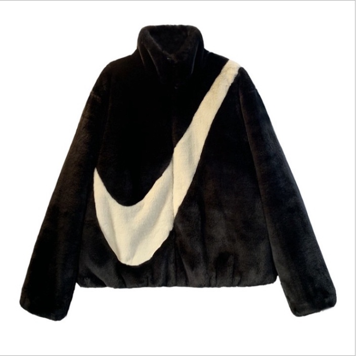 Áo khoác lông cừu logo NIKE sành điệu, áo khoác bông nam nữ Ulzzang Unisex vải lông ấm áp