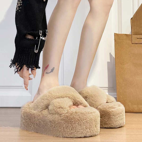 Dép bông muffin dày-soled cao 8cm 2023