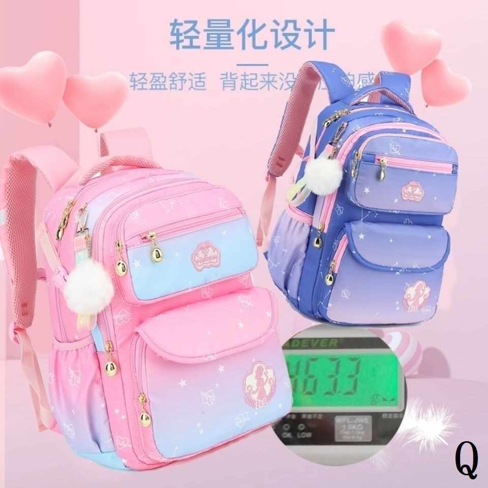Ba lô cho học sinh tiểu học 1-6 lớp multi-layer rainbow mickey nhẹ chống thấm nước 7-8 tuổi ba lô giảm gánh nặng