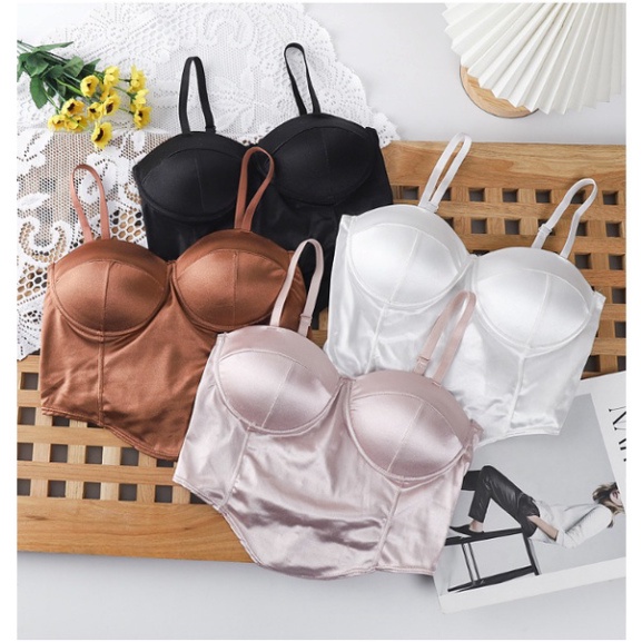 Áo bra nữ satin lưng nhún nâng ngực có gọng mút mỏng mềm mại 2 dây thời trang EVABRA 00881 - RENsexyBRA