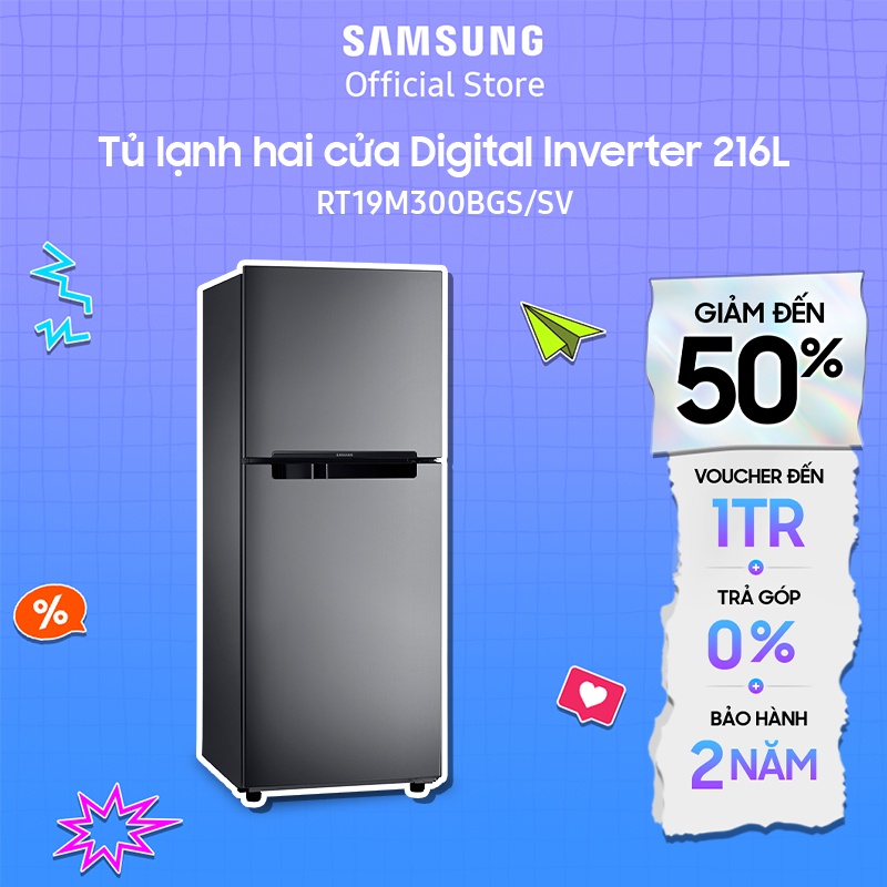 Tủ lạnh hai cửa Samsung Digital Inverter 208L RT19M300BGS/SV - Miễn phí lắp đặt