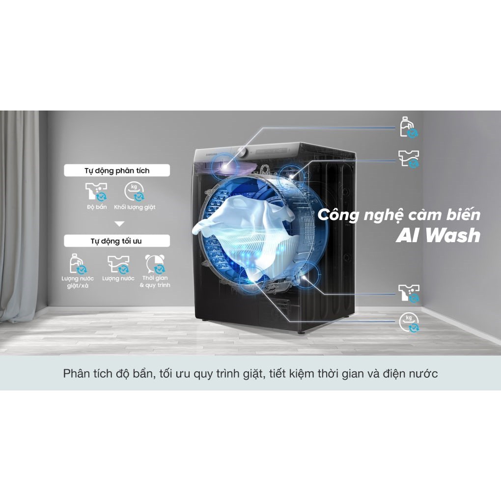 Máy giặt thông minh Samsung AI EcoBubble 9kg WW90TP44DSB - Miễn phí công lắp đặt
