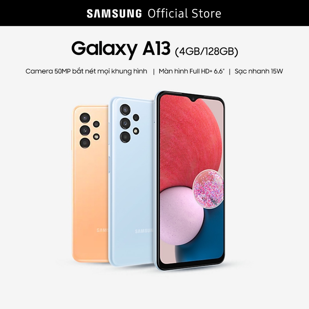 [Nhập ELSS6A Giảm 6% Tối Đa 1TR] Điện Thoại Samsung Galaxy A13 4GB/128GB - Hàng chính hãng