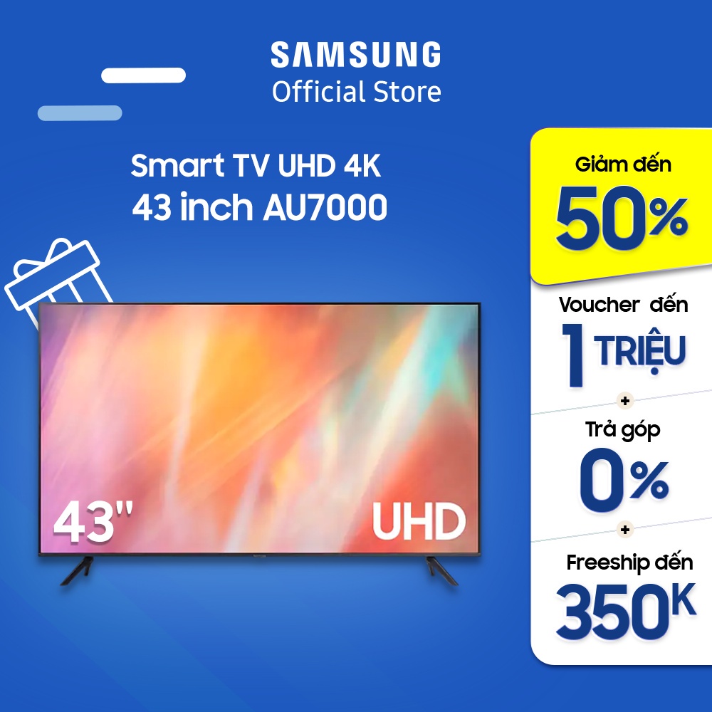 Smart Tivi Samsung 4K UHD 43 Inch UA43AU7000KXXV - Miễn phí lắp đặt