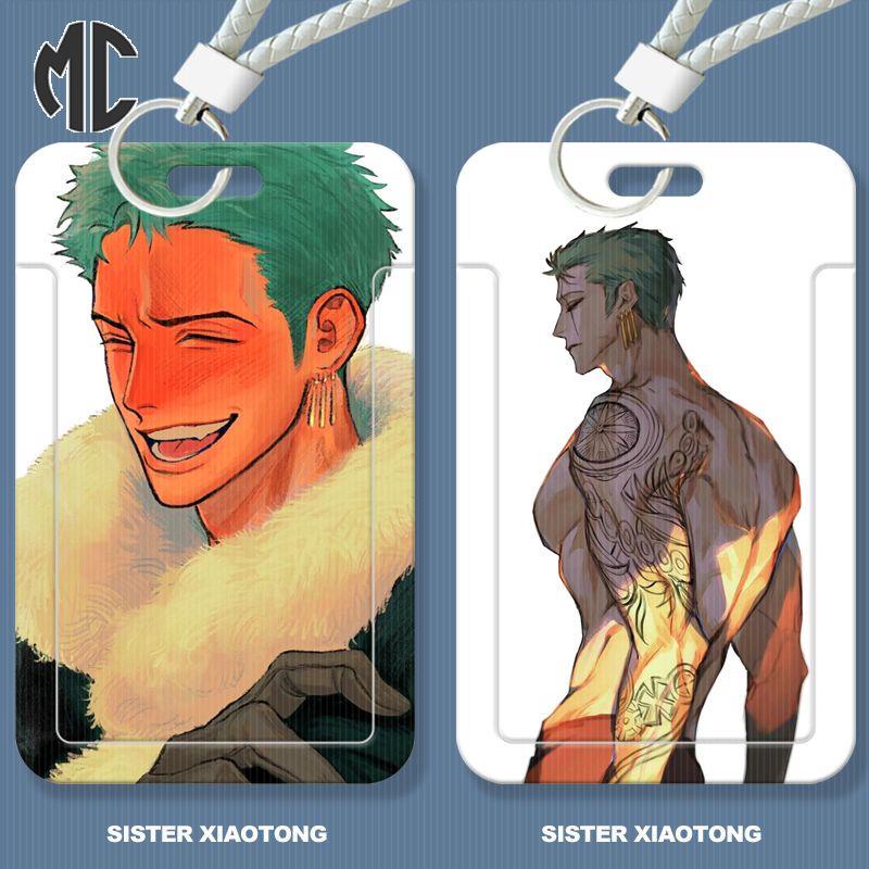 Bao đựng thẻ MARK COURT họa tiết hoạt hình One Piece Zoro Luffy dễ thương với 10 kiểu tùy chọn