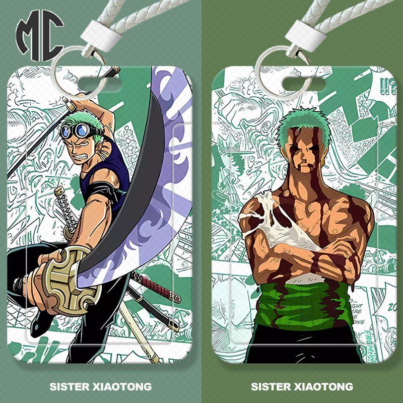 Bao đựng thẻ MARK COURT họa tiết hoạt hình One Piece Zoro Luffy dễ thương với 10 kiểu tùy chọn