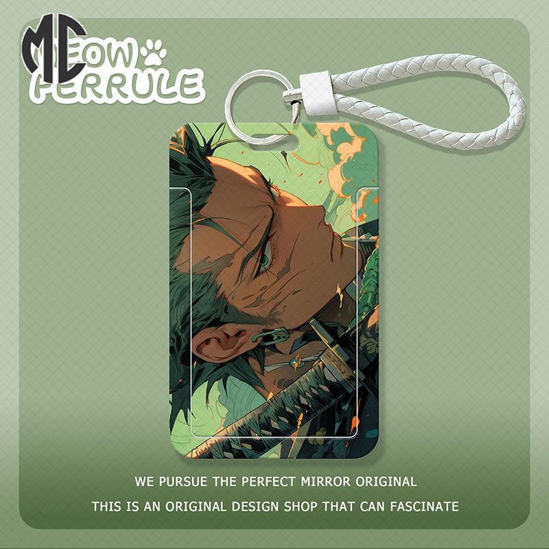 Bao đựng thẻ MARK COURT họa tiết hoạt hình One Piece Zoro Luffy dễ thương với 10 kiểu tùy chọn