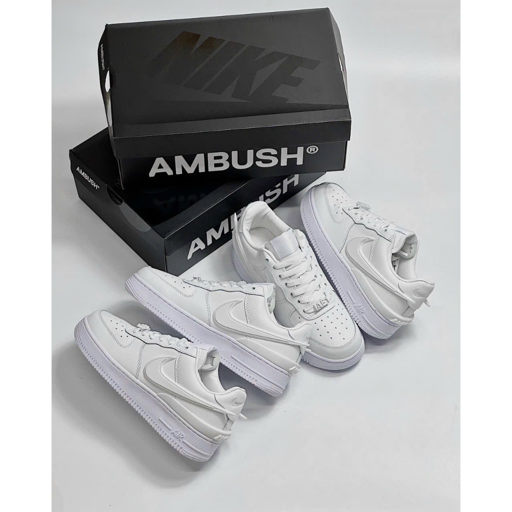 Giày _Nike Air Force 1  AMBUSH Low Phantom   , giày Af1 AMBUSH full trắng bản S.Cấp trung full phụ kiện