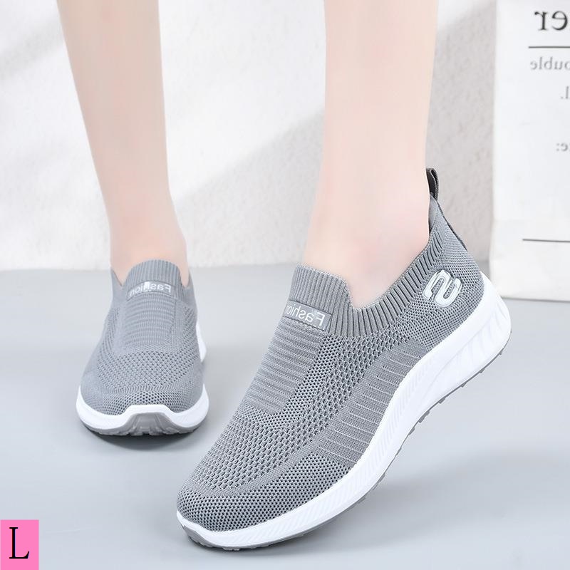 Giày vải thêu lưới 2023 mùa hè phụ nữ bay giày dệt thoáng khí nhẹ giày thể thao thông thường giày mẹ giày phụ nữ