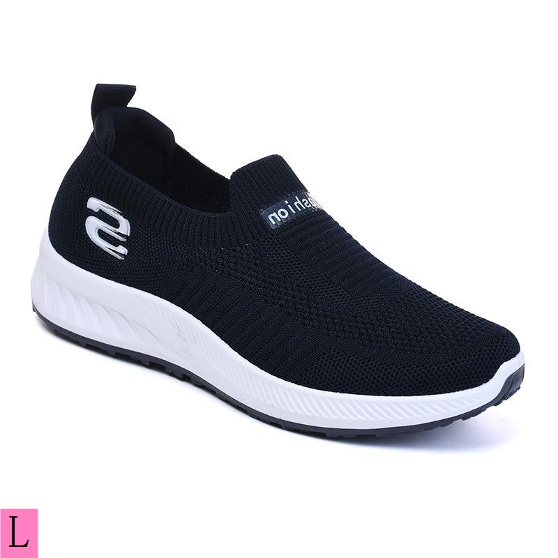 Giày vải thêu lưới 2023 mùa hè phụ nữ bay giày dệt thoáng khí nhẹ giày thể thao thông thường giày mẹ giày phụ nữ