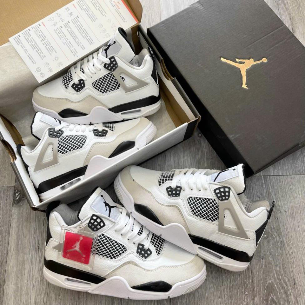 Giày Air Jordan 4 retro off white sail , Giày sneaker high JD4 màu kem vàng siêu hot 2023 mới nhất tặng Full box bill
