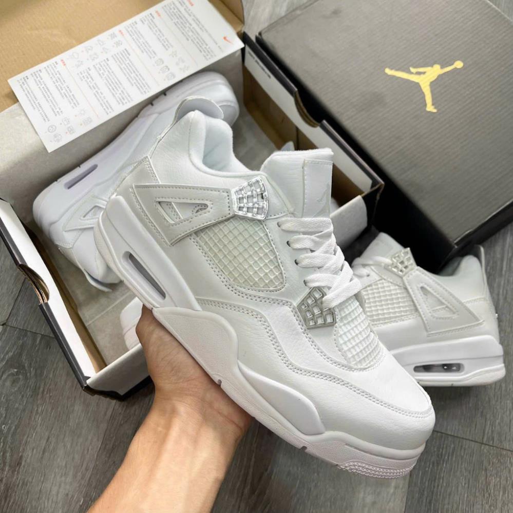 Giày Air Jordan 4 retro off white sail , Giày sneaker high JD4 màu kem vàng siêu hot 2023 mới nhất tặng Full box bill