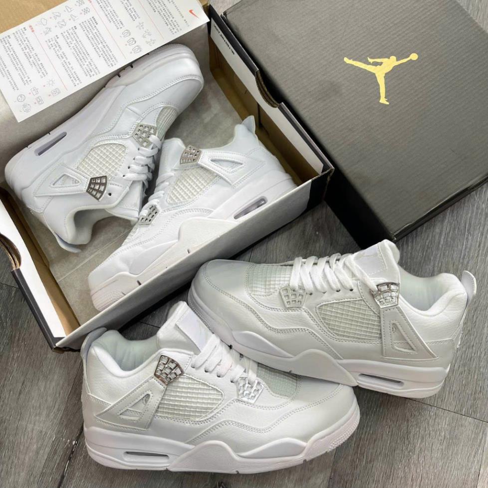 Giày Air Jordan 4 retro off white sail , Giày sneaker high JD4 màu kem vàng siêu hot 2023 mới nhất tặng Full box bill