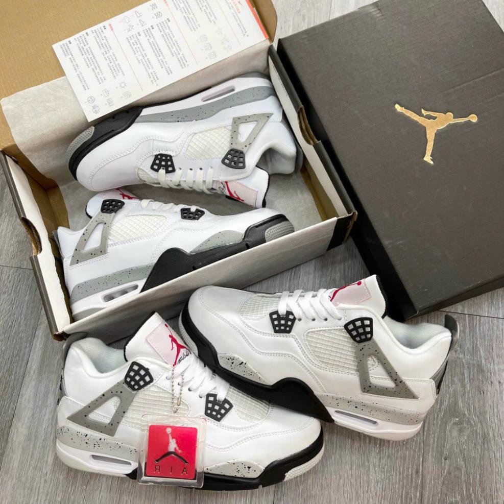 Giày Air Jordan 4 retro off white sail , Giày sneaker high JD4 màu kem vàng siêu hot 2023 mới nhất tặng Full box bill