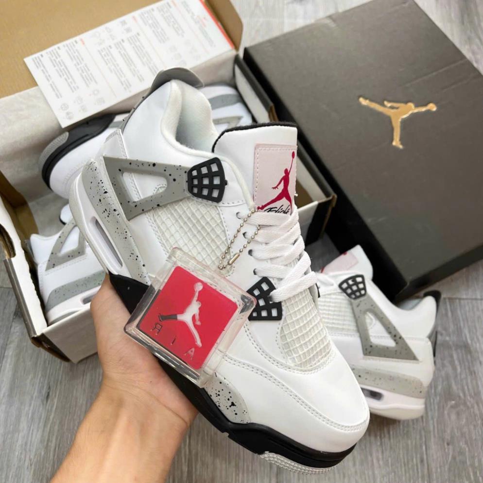 Giày Air Jordan 4 retro off white sail , Giày sneaker high JD4 màu kem vàng siêu hot 2023 mới nhất tặng Full box bill