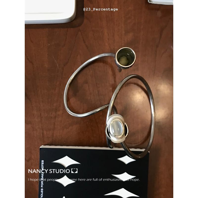 Thiết kế ban đầu veil frosted ingrown opal 925 sterling silver ring nhẫn phong cách mới