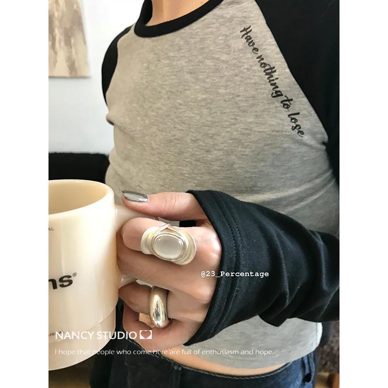 Thiết kế ban đầu veil frosted ingrown opal 925 sterling silver ring nhẫn phong cách mới