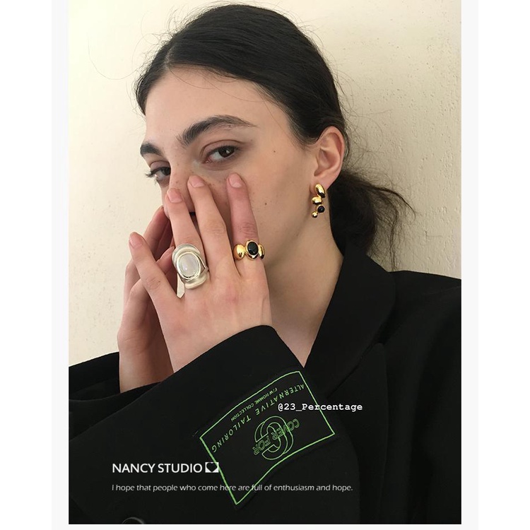 Thiết kế ban đầu veil frosted ingrown opal 925 sterling silver ring nhẫn phong cách mới