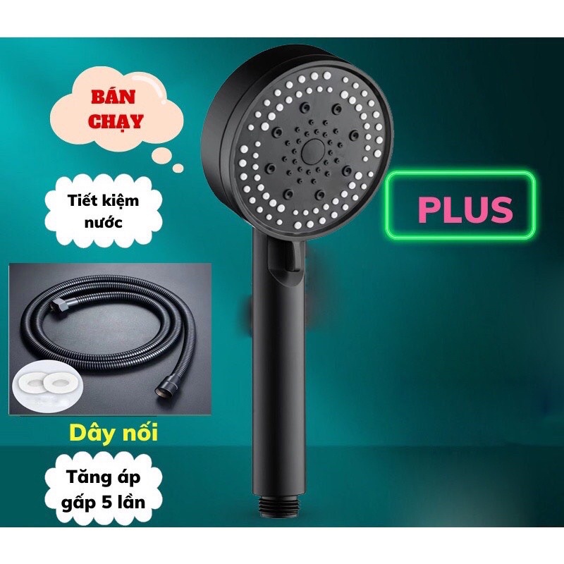 Vòi Hoa Sen kèm dây Vòi Sen Tăng Áp Cao Cấp Không Gỉ 5 Chế Độ Nước