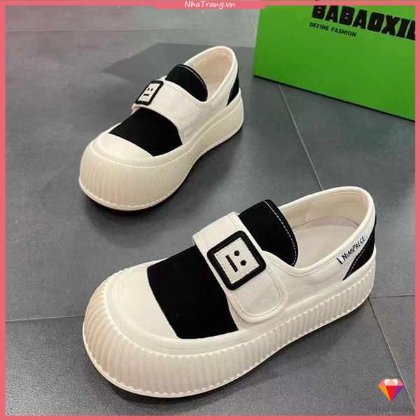 Mùa hè giày vải dày-chốt giày trắng phụ nữ