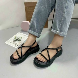 Giày sandal nữ mũi tròn đế bằng, giày xăng đan nữ cao 5 phân mã s17102 . . . ..